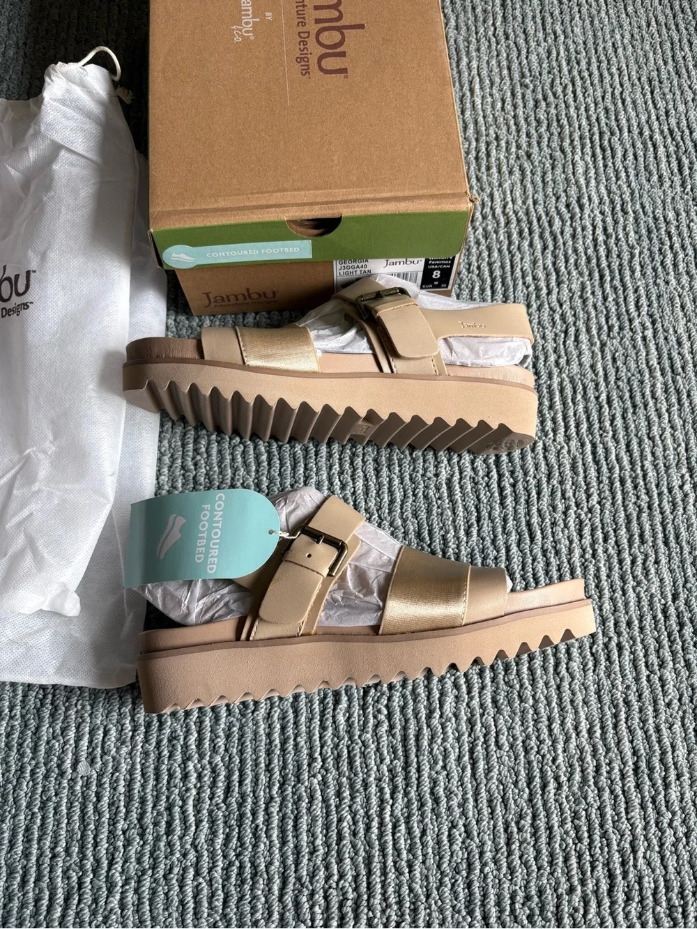 NWT Jambu Georgia Sandal 8 Light Tan